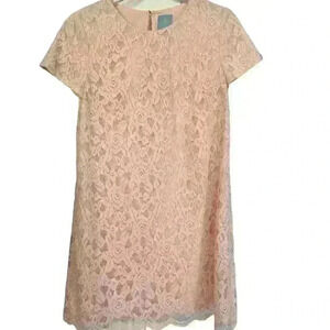 CeCe MIDI Lace Swing Shift Dress. Light pink. Easter. Wedding guest. Size 6